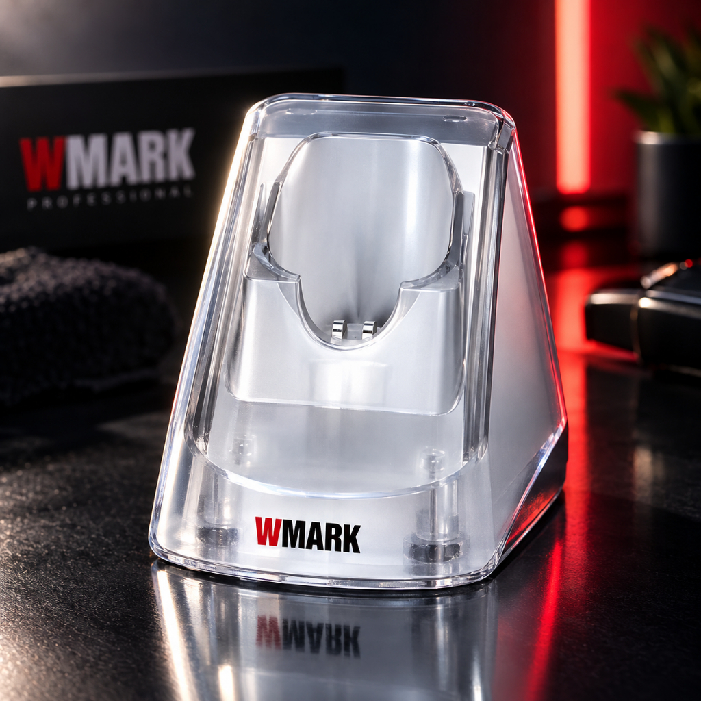 Base De Carregamento Wmark Transparente Para Maquininha De Cortar Cabelo Suporte De Bancada Carregador Rápido Barbeiro