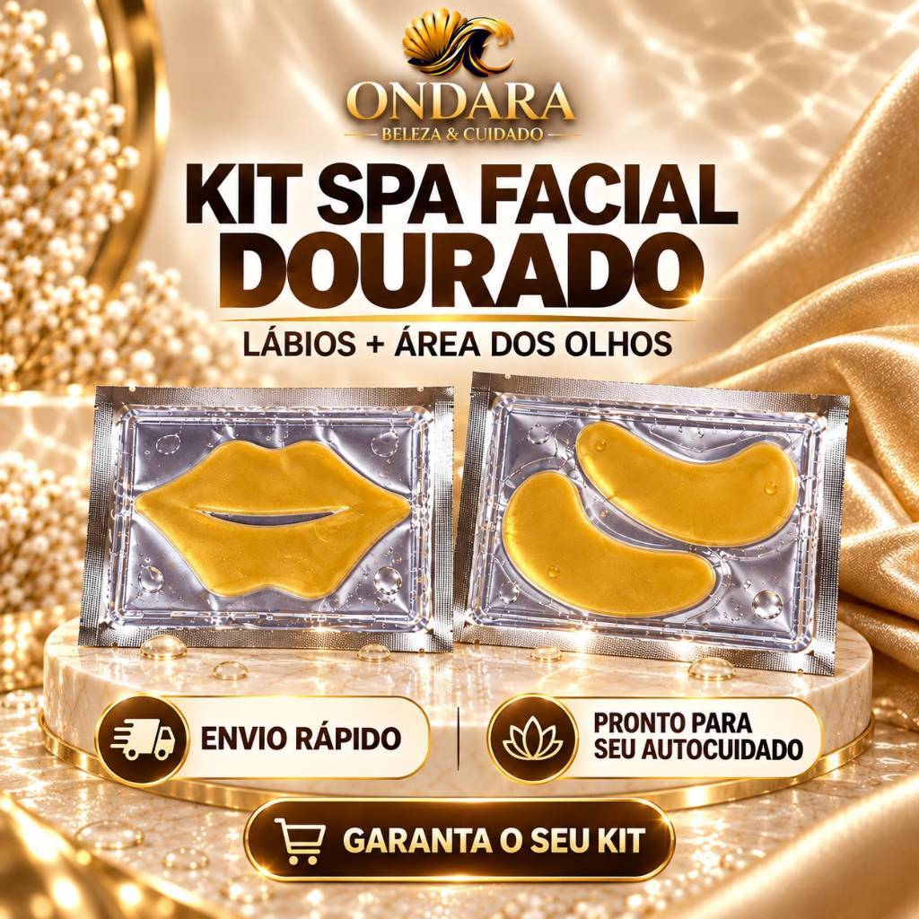 Kit 5/10/20 Máscara Labial + Olhos Dourados em Gel Spa Facial