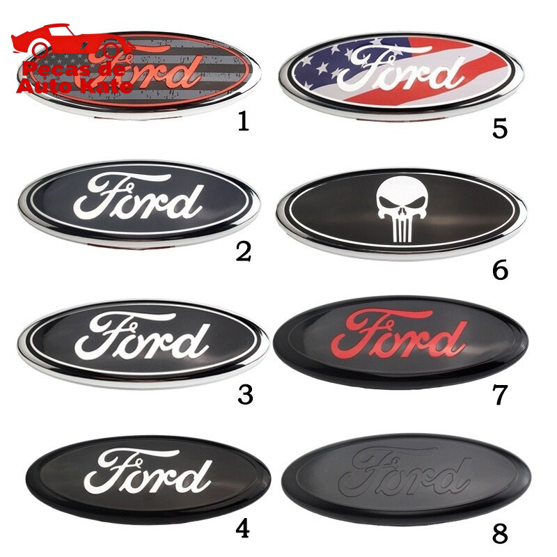 23x9 cm Emblema Frontal para Ford F150 F250 Ranger Everest Explorer Escape Borda Logotipo 9 Polegadas Bandeira Punir