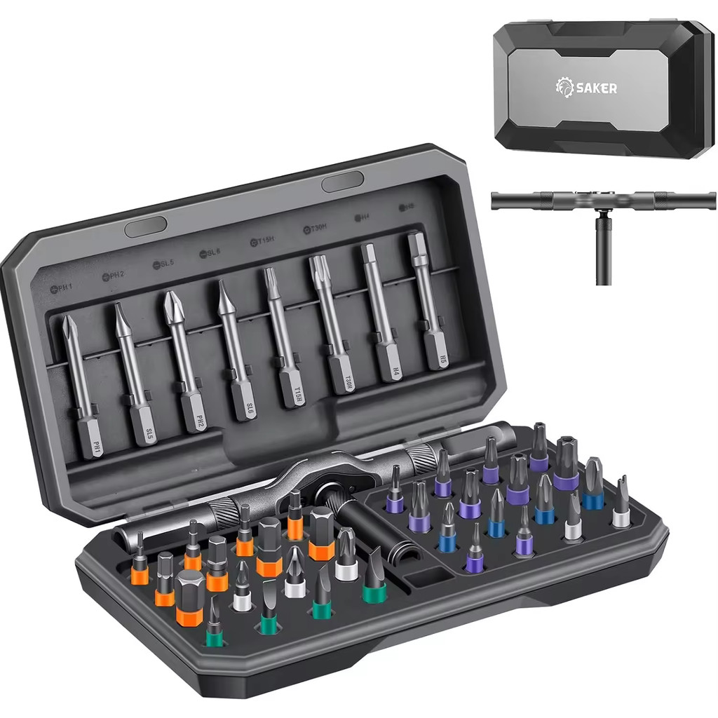 42 In 1 Ratchet Screwdriver Set Magnetic Precision Bit Tool Kit With Removable Handle