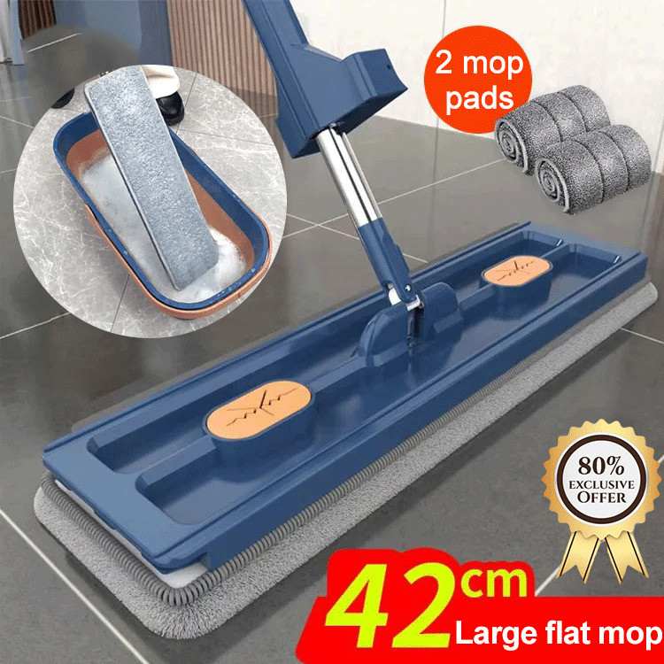 [Alta Qualidade] [Mão Livre] New Large Flat Mop with Removable Pad / Casa/Piso/Limpeza