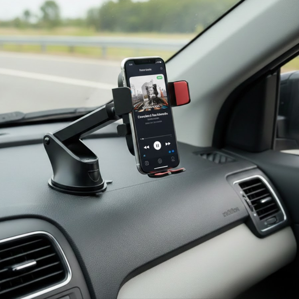 Suporte Celular Carro CJ78 Rotação 360° Ventosa De Silicone Fixação Estável