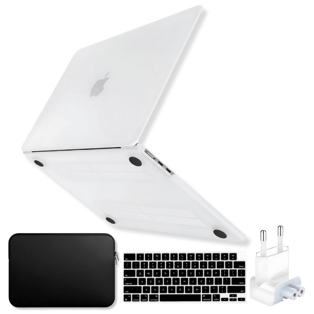 Kit Capa Para MacBook Air 13 Pol M2 M3 +Bag +Prot Teclado +Plug BR - A2681 A3113/ Transparente Fosco