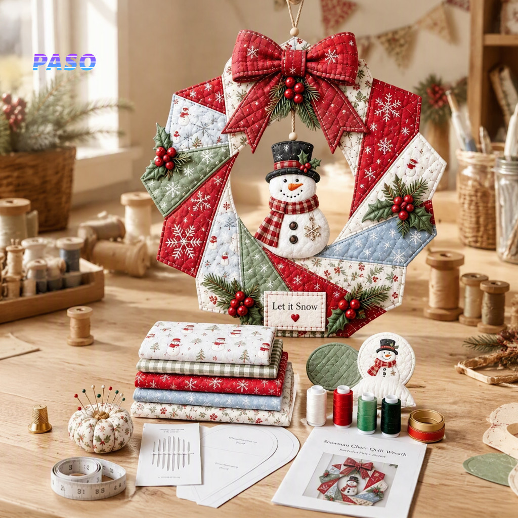 Christmas Wreath Diy Kit Movie Night Craft Fabric – Beginner-friendly Holiday Patchwork Set for Front Door Wall for Se
