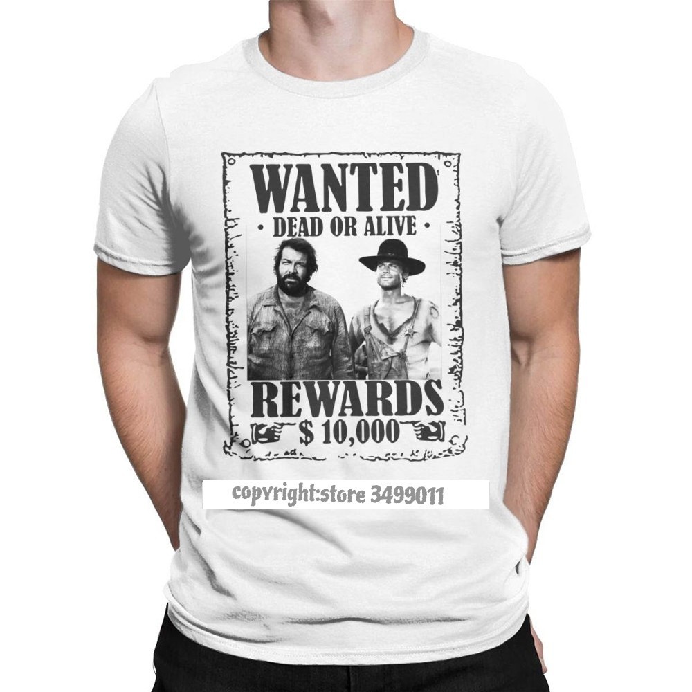 Camiseta Bud Spencer Terence Hill Wanted Lo Chimavano Filme Épico Camiseta Gráfica Vintage Masculina Camisetas de Algodã
