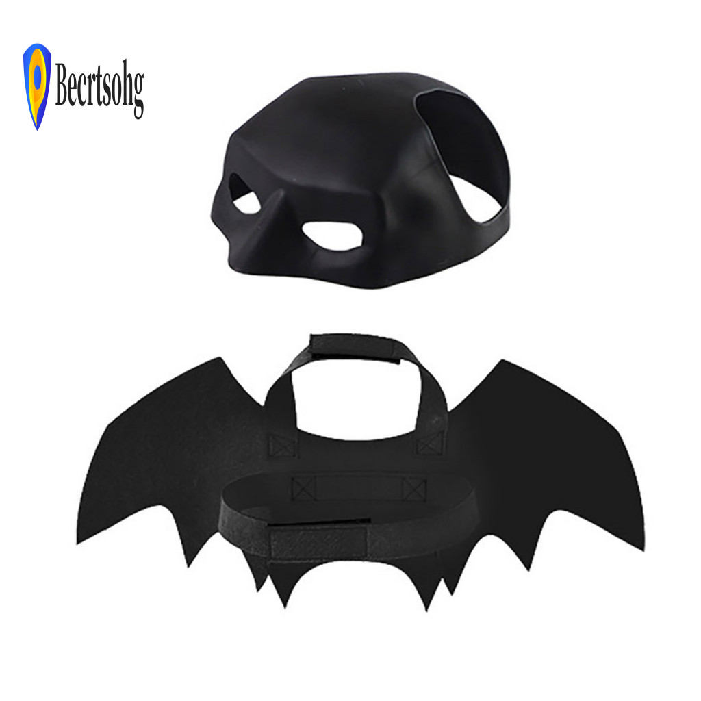 Cat Bat Mask and Wings Set Small Dog Halloween Outfit Costume with – Pet for Dogs Cats Holiday for Festive