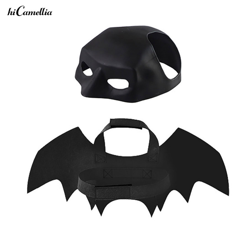 Cute Pet Costume for Cats Cat Halloween Spooky Set for Small Pets Bat Mask and Wings Outfit for Fun Festive Celebrations