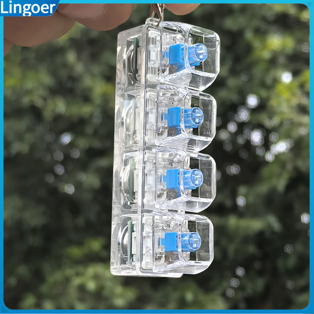 3/4-keys Mechanical Keyboard Fidget Toy Stress Relief Push Button Finger Clicker Keychain Portable Pocket-sized Gadget f