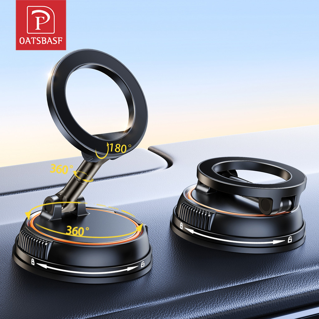OATSBASF Suporte para celular dobrável com rotação de 360° e ventosa magnética Magsafe para carro Estável e não cai