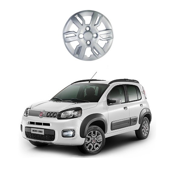 Calota JG FIAT UNO WAY 2013 A 2015 Aro 13 - Prata 4pç