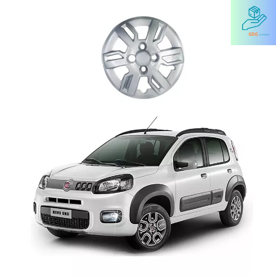 Calota JG FIAT UNO WAY 2008/2009 Aro 13 - Prata 4pç