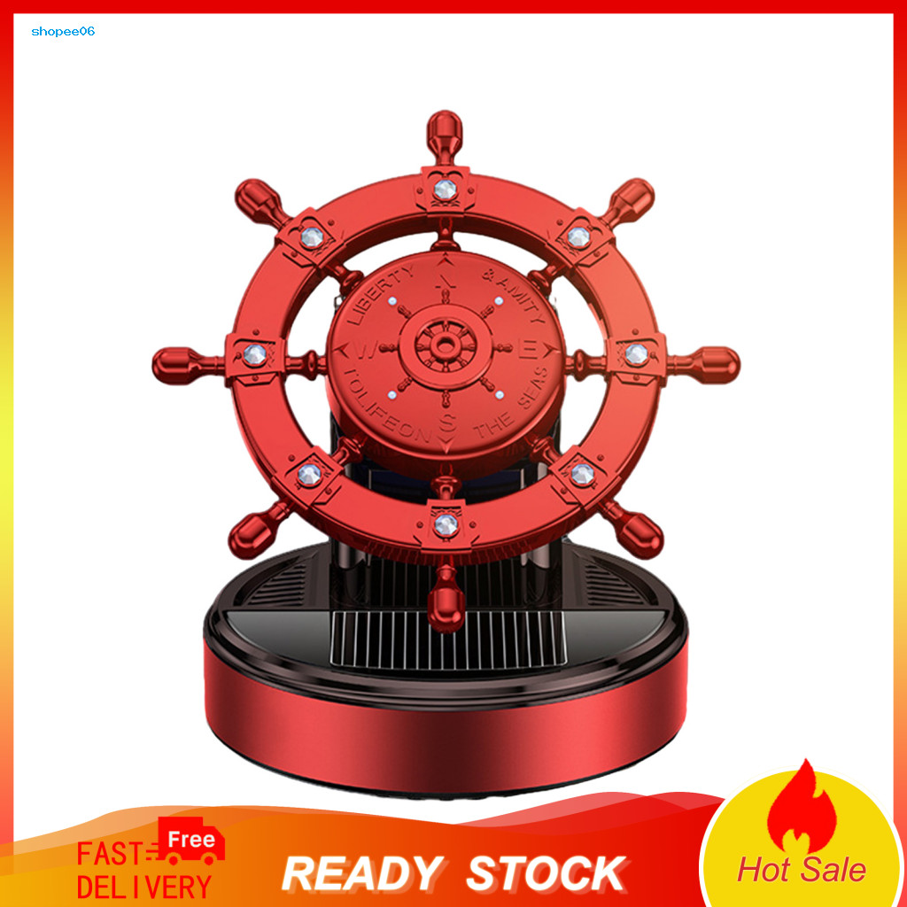 Solar-powered Car Air Freshener Aromatherapy Solar Power 360° Rotation Helmet Shape Auto Purifier Accessories Long-last