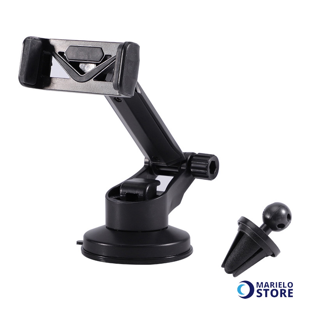 Suporte Celular GPS Carro Resistente Firme Haste Ajuste Prolongável Rotação 360 Base Universal Veicular Ar Condicionado Preto-2021