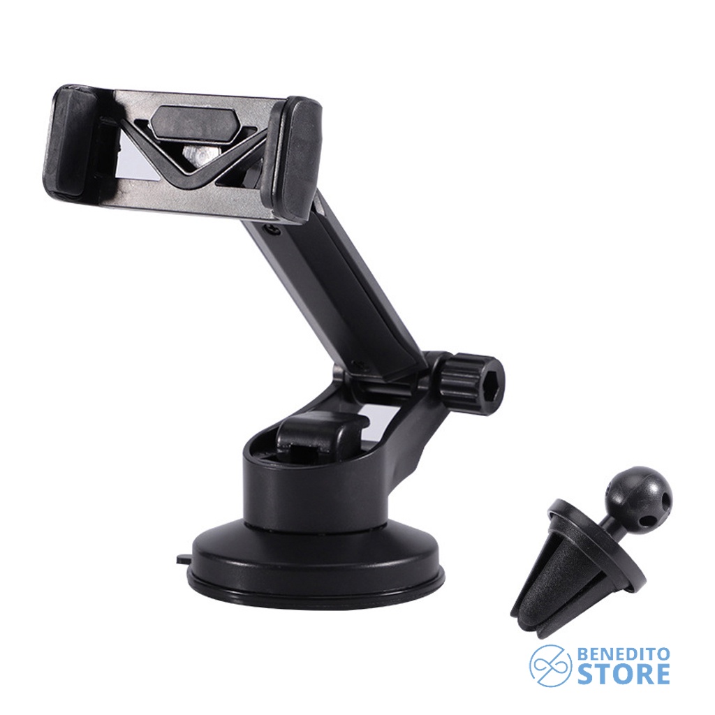 Suporte Celular GPS Carro Resistente Prolongável Rotação 360 Base Universal Veicular ar condicionado