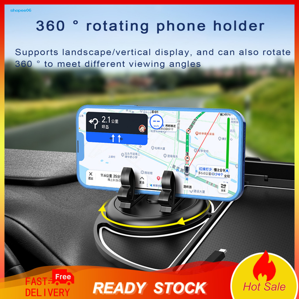 Low Temperature Resistant Car Mat Anti-slip Dashboard with 360° Rotatable Phone Holder Universal Pvc Non-slip Pad for S