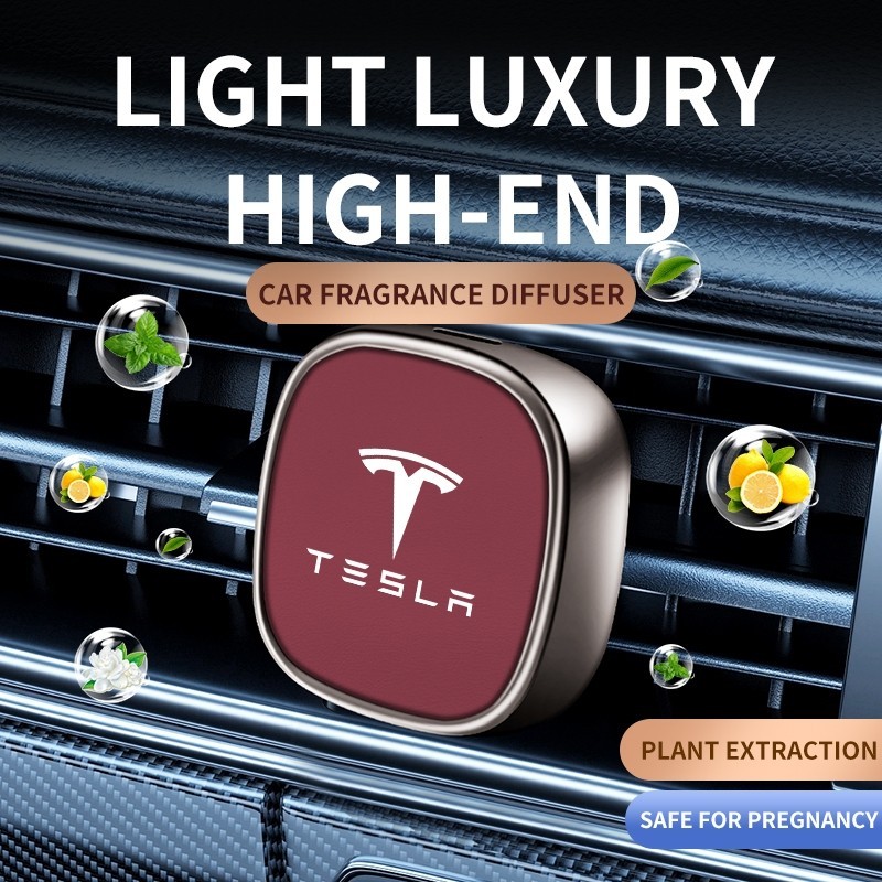 Estoque Pronto Tesla Car Air Vent Aroma Clip Minimalista Perfume De Carro Para Modelo 3 Y EV Decoração De Estilo Interio