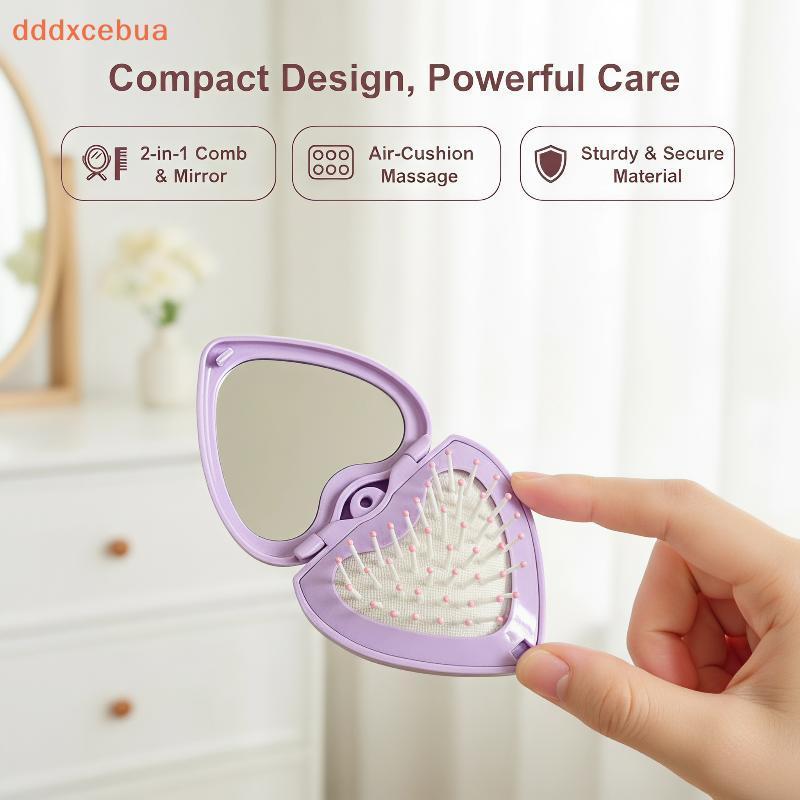 Heart Poet Folding Mirrorb , Escova De Cabelo De Viagem Para Mulheres