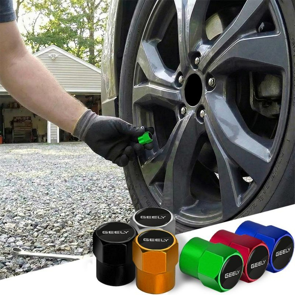 Kit com 4 À Prova de Poeira Tampinha de Pneu Capa de Válvula Acessórios para Rodas For Geely Coolray Monjaro Geometry