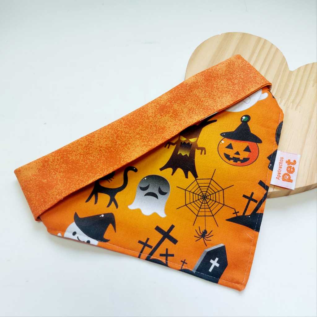 Bandana para cachorro de HALLOWEEN - DUPLA FACE - LANÇAMENTO 2026 !