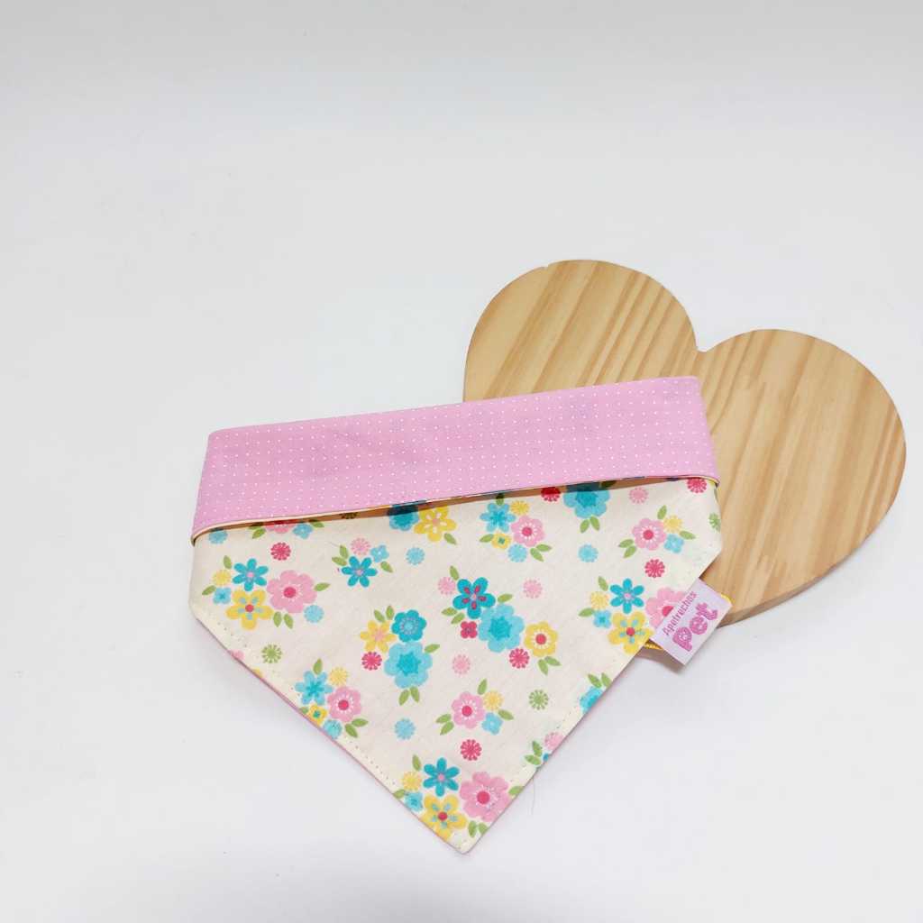 Bandana Pet Premium Dupla Face Floral Delicada Rosa - LANÇAMENTO DA  APETRECHOS PET