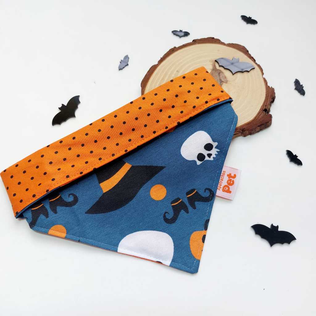 Bandana para cachorro de HALLOWEEN - DUPLA FACE - TODOS OS TAMANHOS DISPONÍVEIS