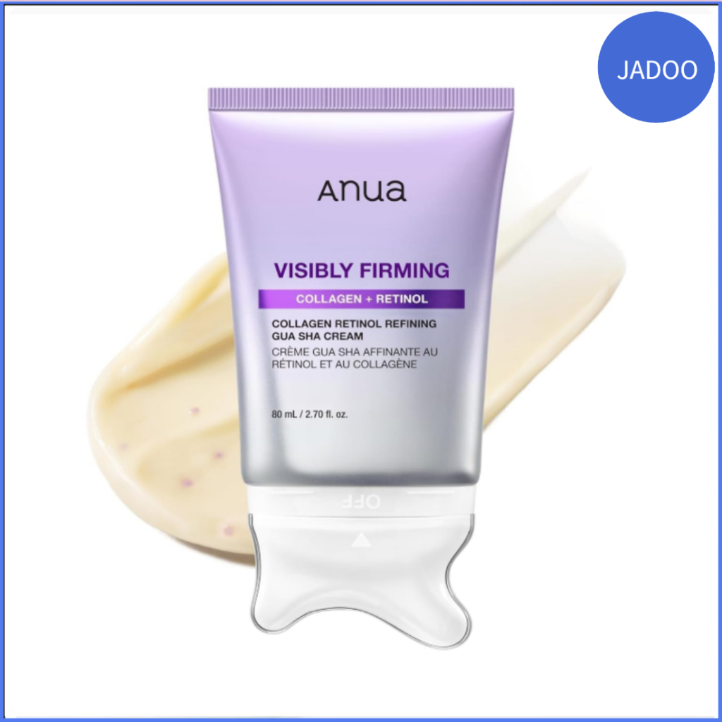 ANUA Collagen Retinol Refining Gua Sha Cream 80ml | Neck & Face Lifting Cream | Retinol + Collagen Firming Moisturizer | Korean Skincare