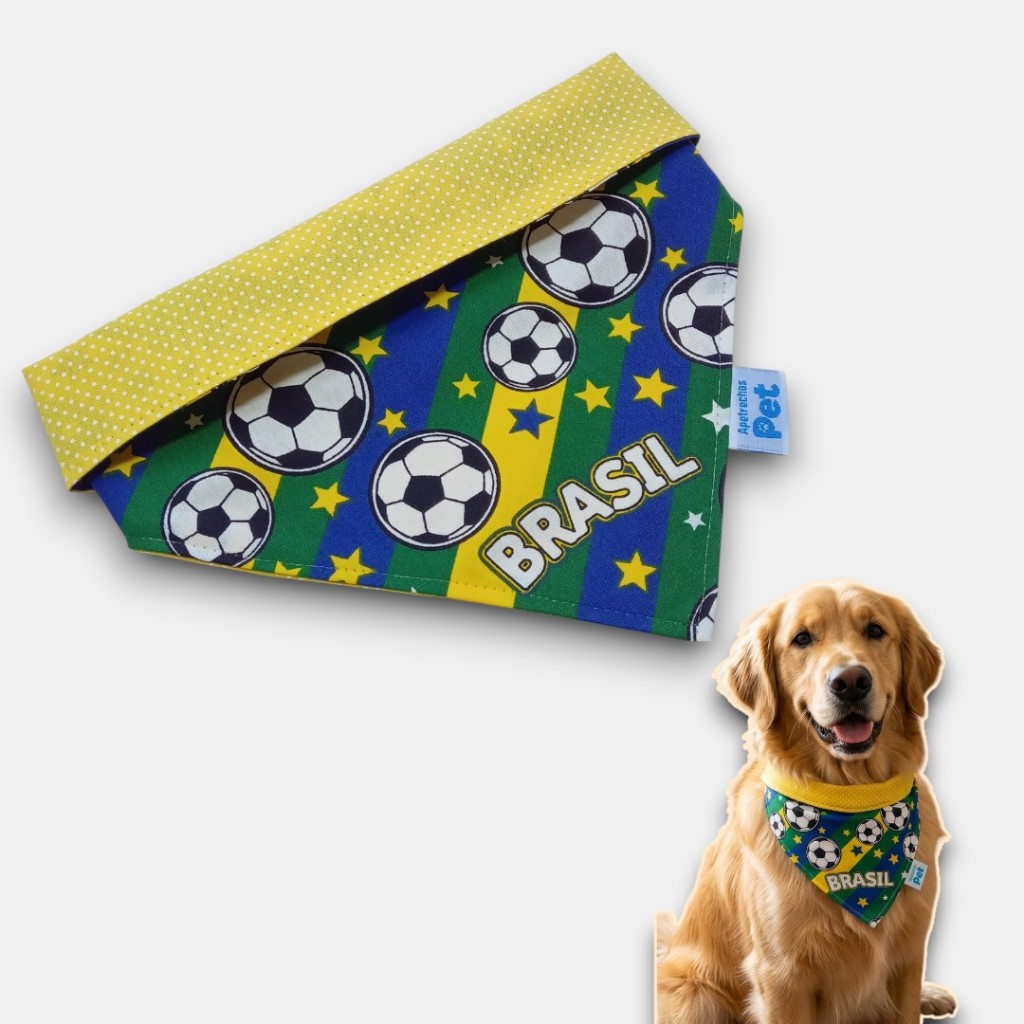 Bandana Pet Brasil Dupla Face – Copa do Mundo 2026 | Apetrechos Pet - DO XPP até GG