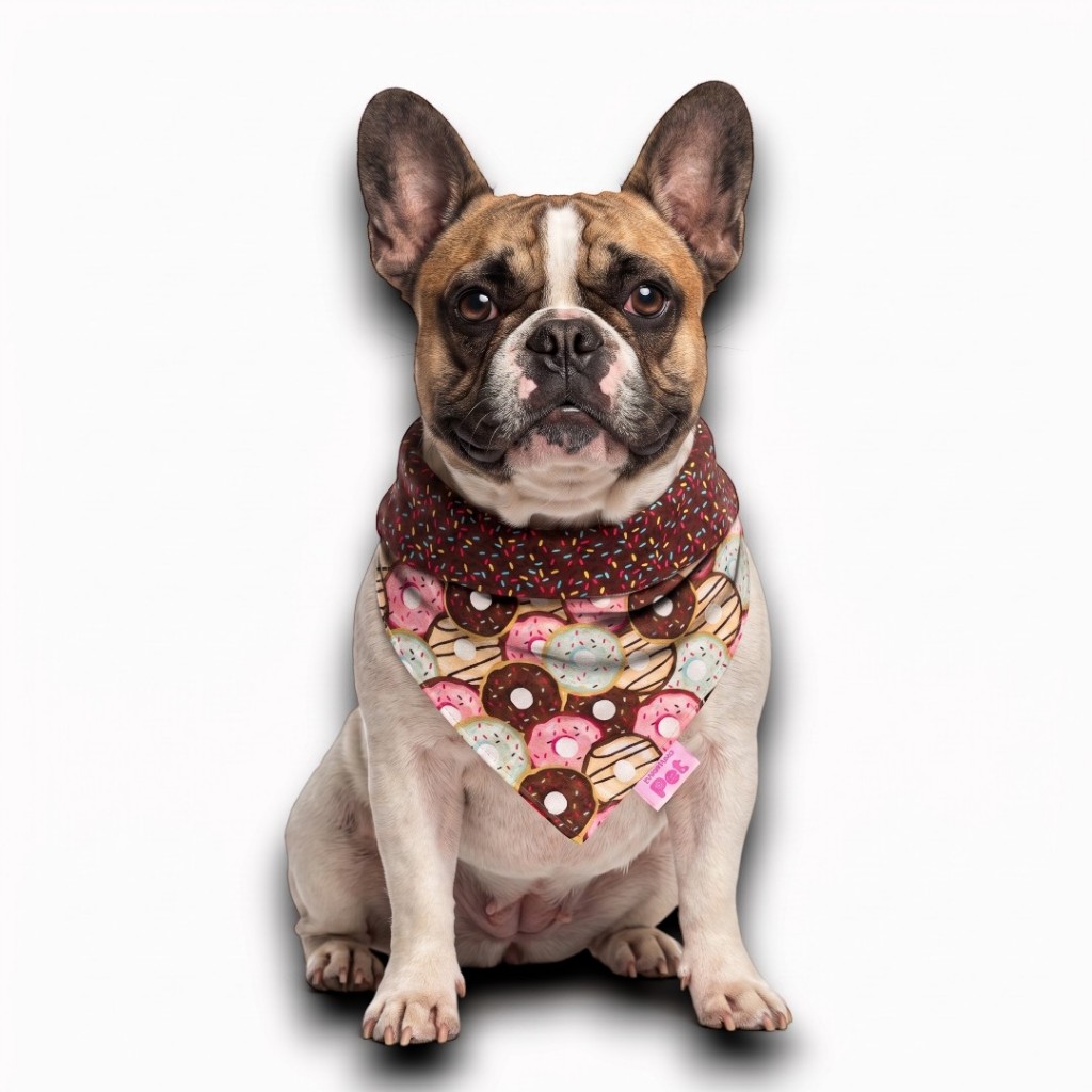 Bandana Pet Dupla Face estampa fofa de Donuts - XPP ao G da Apetrechos Pet