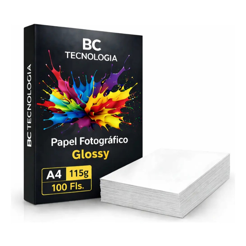 Papel Fotográfico 115G Glossy A4 À Prova D'água Brilhante Premium 100 folhas BEST CHOICE
