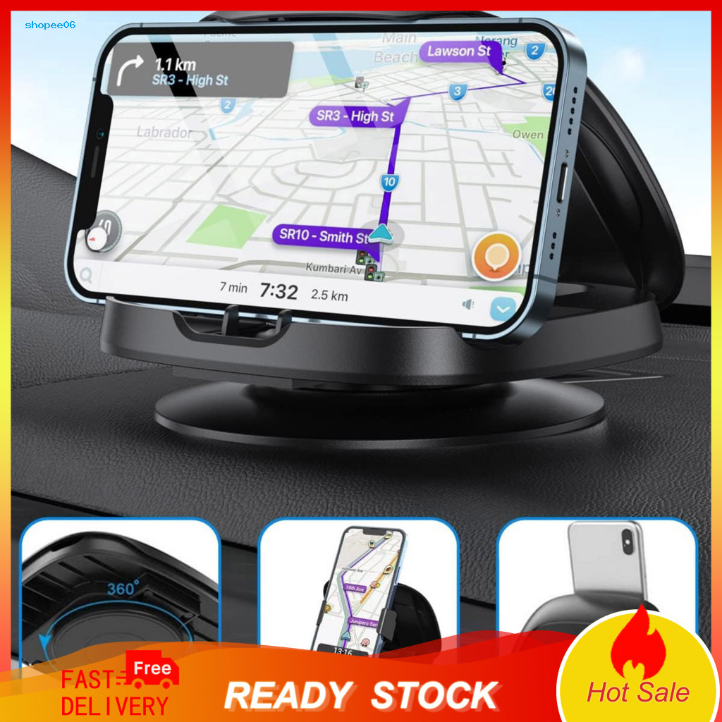 Dashboard Car Phone Holder Mount for 4-7 Inch Phones 360° Rotation for Smartphones Strong Suction Cup Washable for Safe