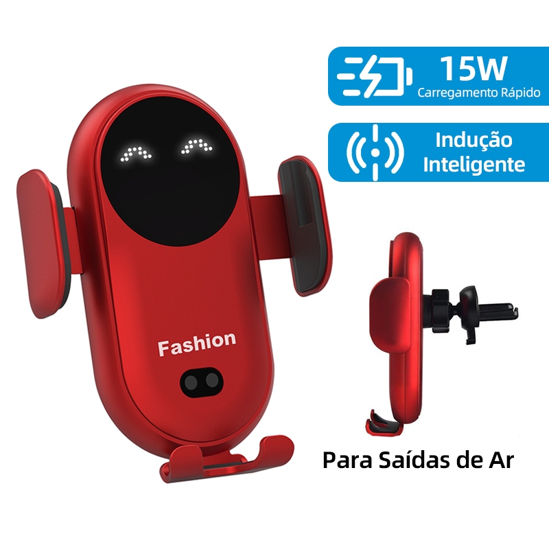 Carregador Wireless Automotivo 15W Abertura Automática Rotação 360° Suporte de Saída de Ar Para Celulares 4‑6,5''