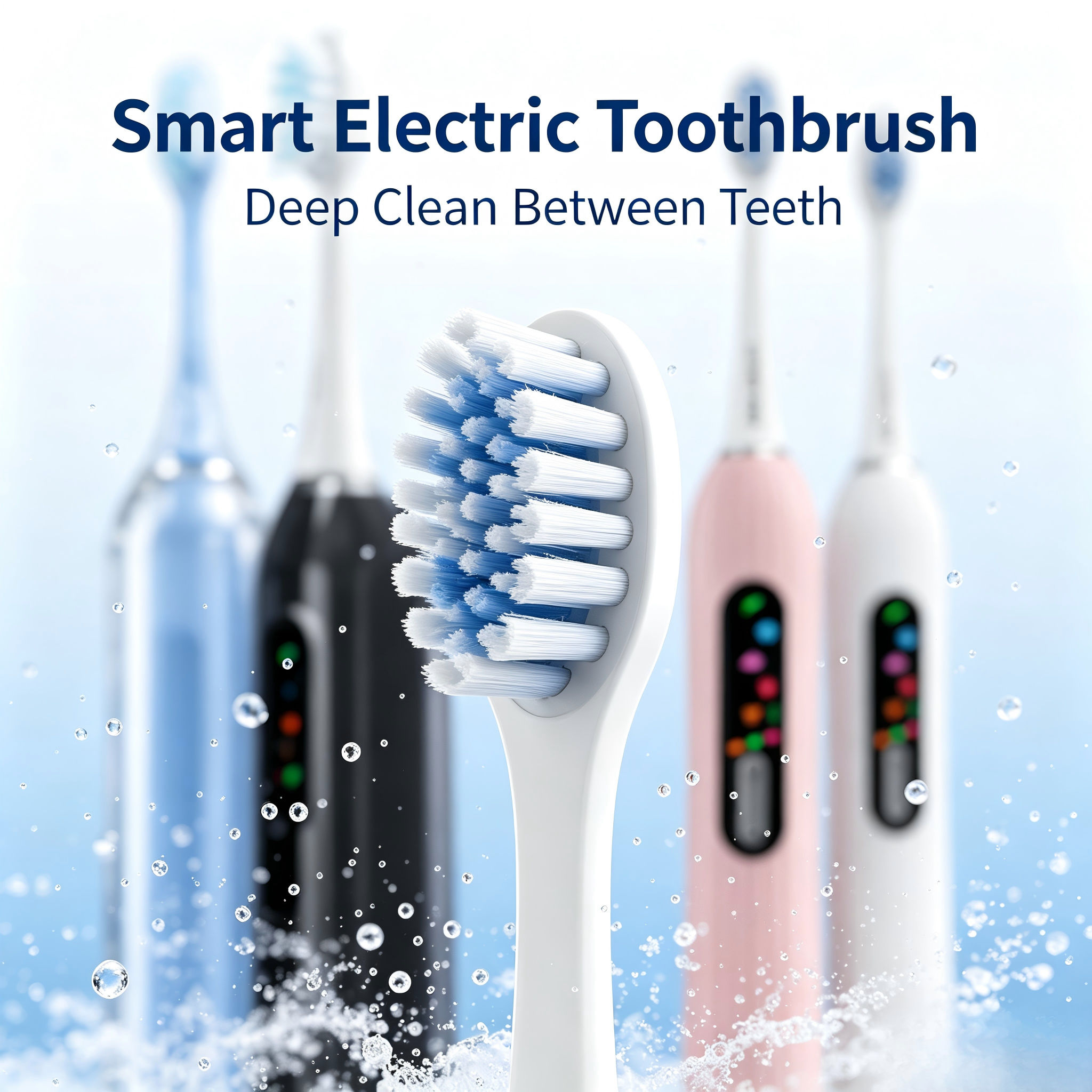 Escova de dentes elétrica ultrassônica de última geração, display digital LCD, 5 modos, 3 níveis de intensidade,