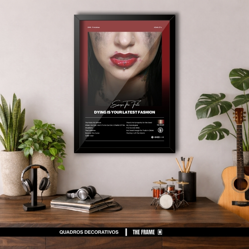 Quadro Decorativo A4/A3 Spotify Escape The Fate Album Dying Is Your Latest Fashion