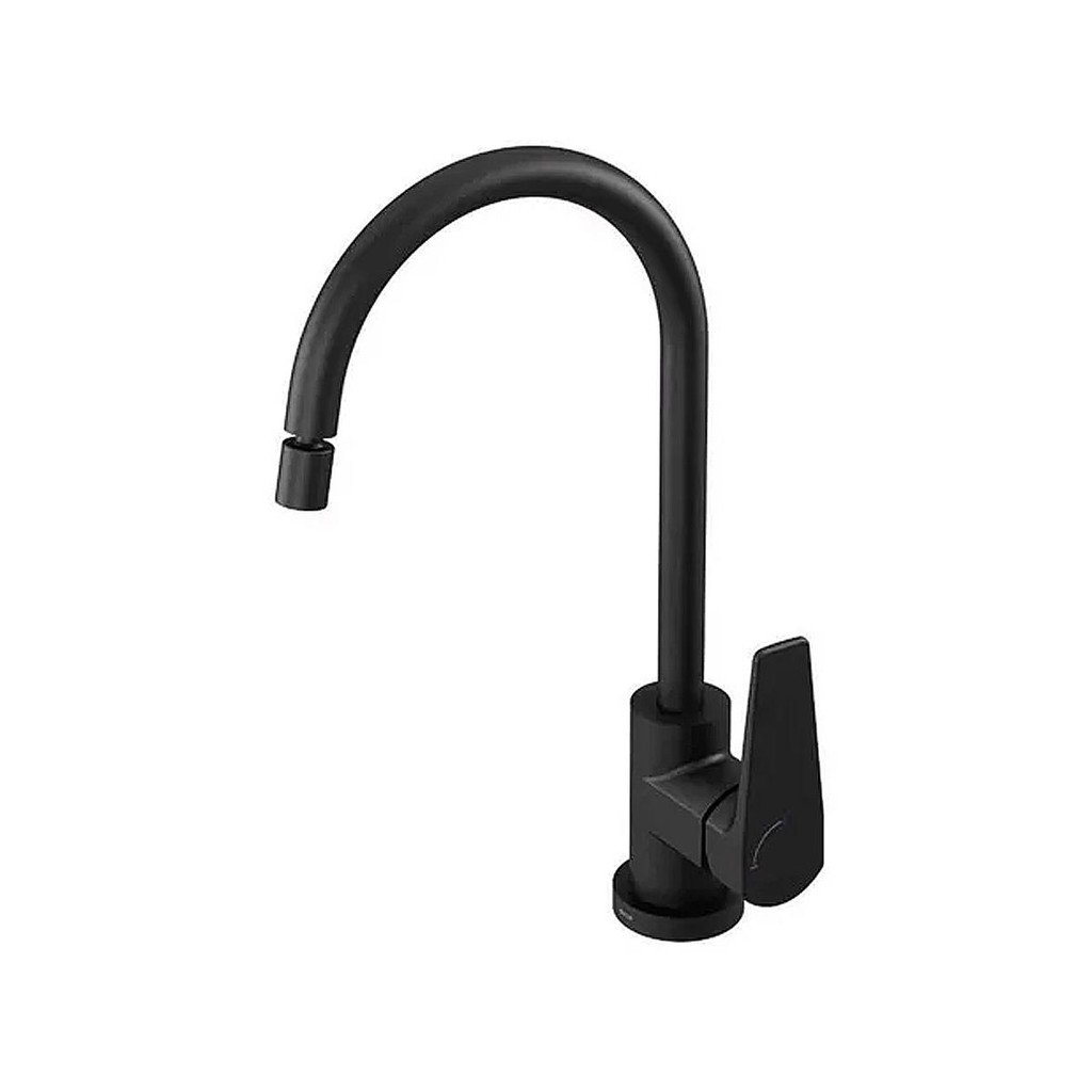 Torneira de cozinha de mesa bica alta preto fosca lift - docol