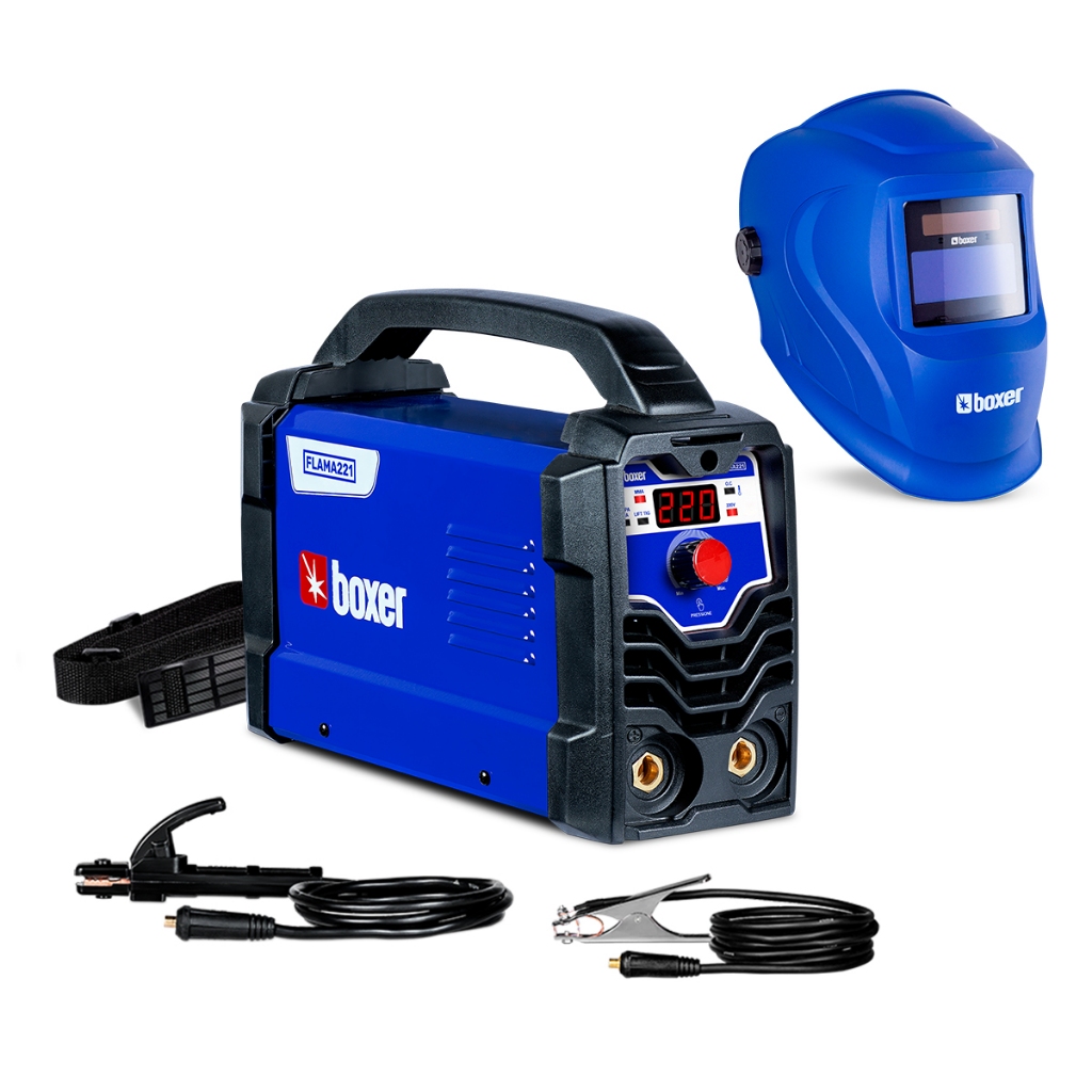 Kit Máquina de Solda 220A 220V MMA TIG Lift  Flama221 + Máscara de Solda Automática Optiarc70 Boxer