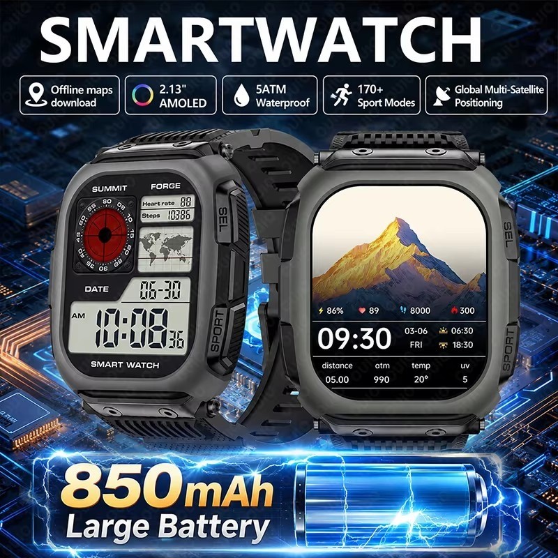 Novo 5ATM À Prova D'água 170 + Modos Esportivos Global Multi-Satélite Posicionamento 850mAh Grandes Mapas Offline Downlo