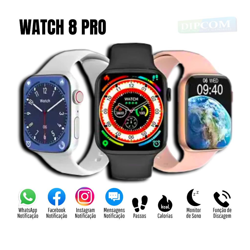 Smart Watch Relógio Inteligente WATCH 8 PRO IOS e ANDROID Com Multi-Funções