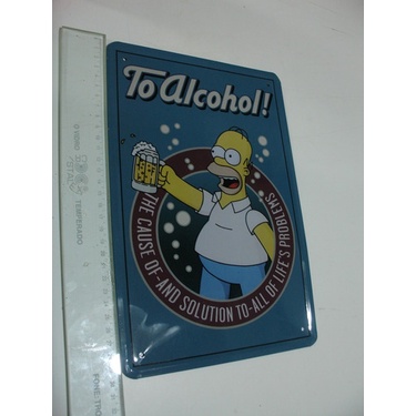 Placa Metal Universal Simpsons To Alcohol Homer Cerveja