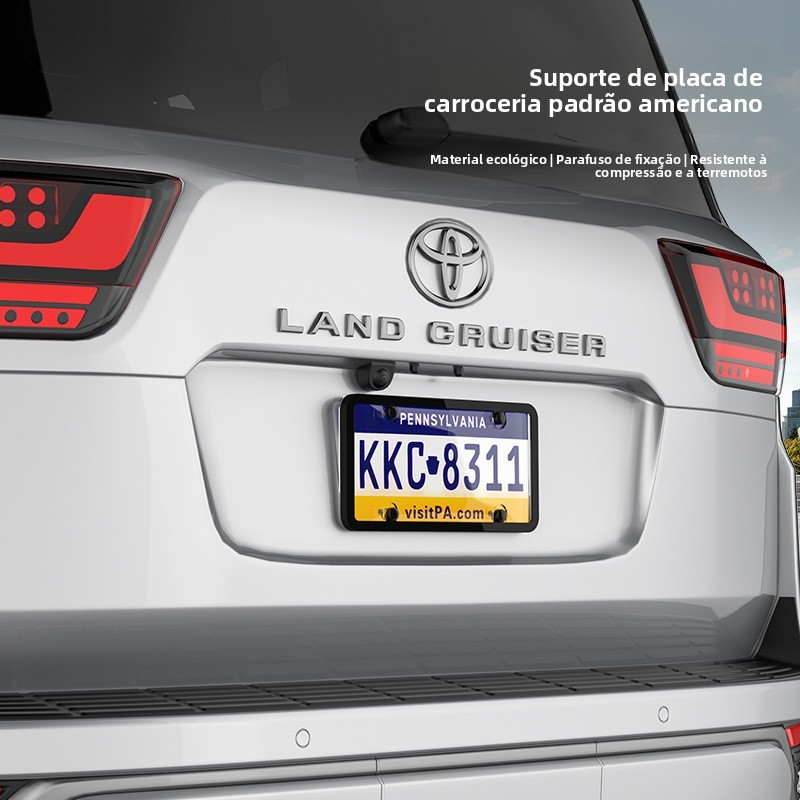 Quadro de placa de licença modificado padrão americano transparente quadro de placa de licença plástico Metal Universal