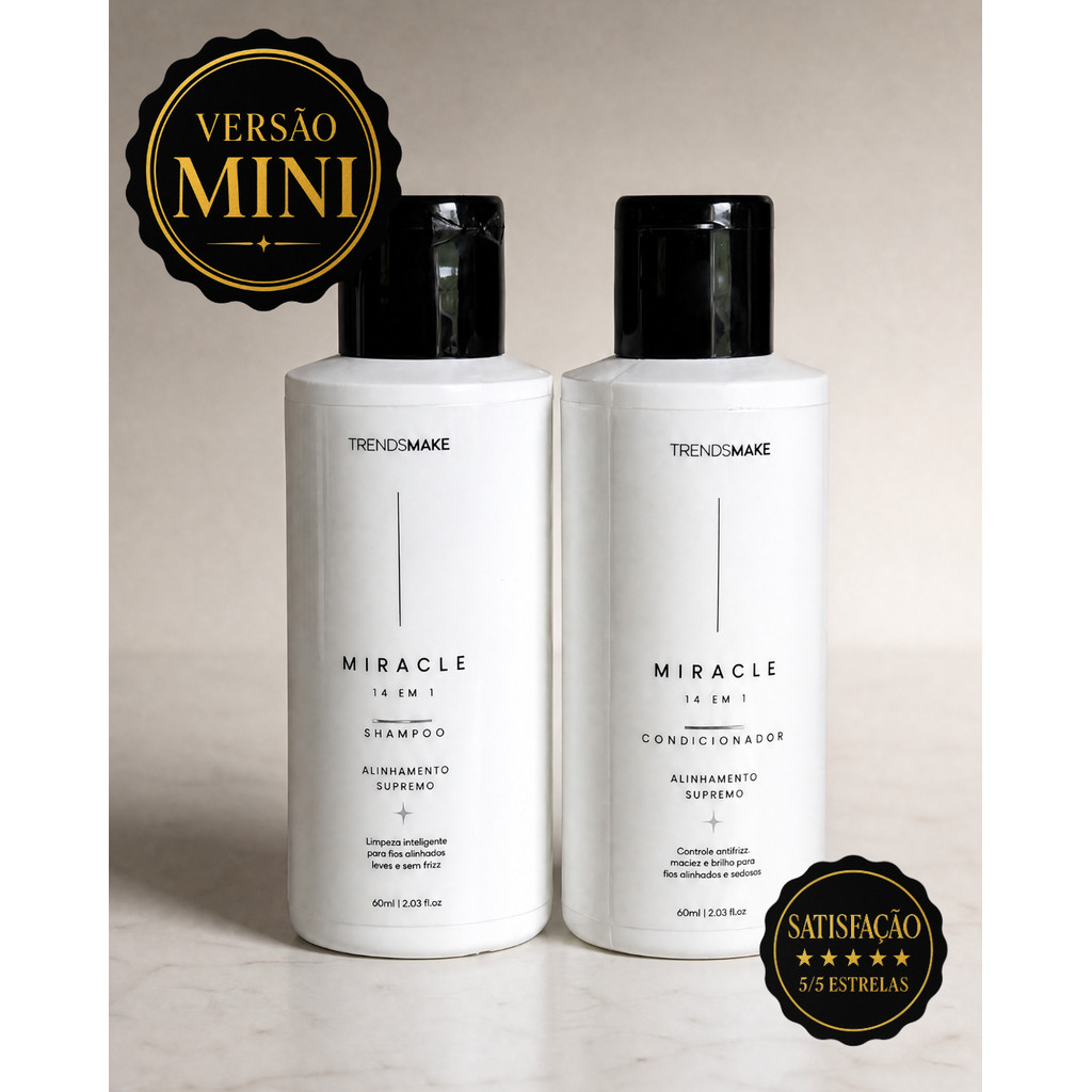 Kit Mini Shampoo e Condicionador Miracle 14 em 1 - 60ml