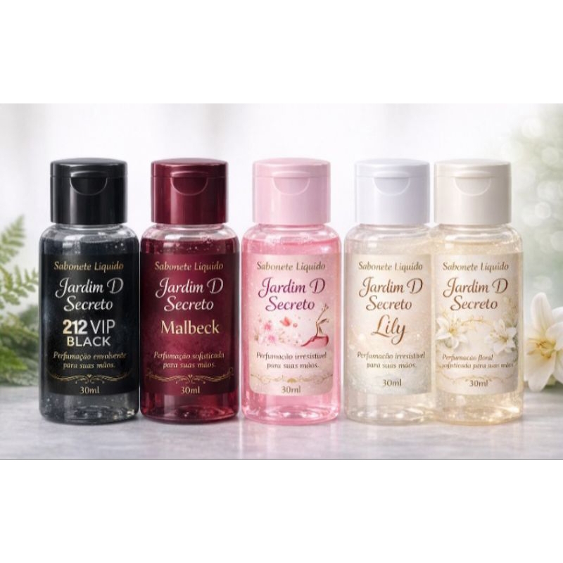 kit 2 mini sabonetes líquido Inspiração Perfumes 212vip Sortidos 30ml