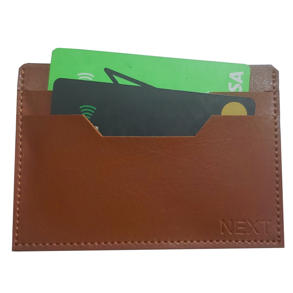 Carteira Masculina Slim de Couro Sintético Caramelo