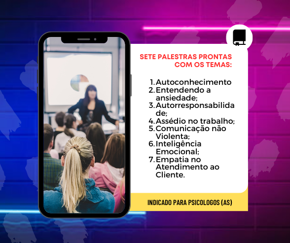Sete palestras prontas em PDF para profissionais da psicologia e do RH.