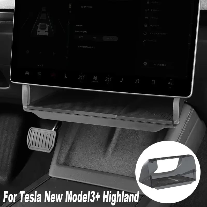 Para Tesla Model Y LAUNCH/Juniper/3+ Highland, Caixa de Armazenamento para Tela de Controle Central, Caixa de Armazename