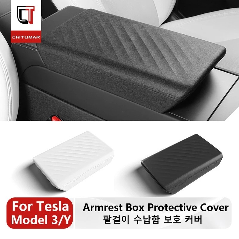 Capa Protetora Macia Do Apoio De Braço Console Central TPE Para Tesla Model Y Juniper 2025 E 3 Highland 2024-Acessórios