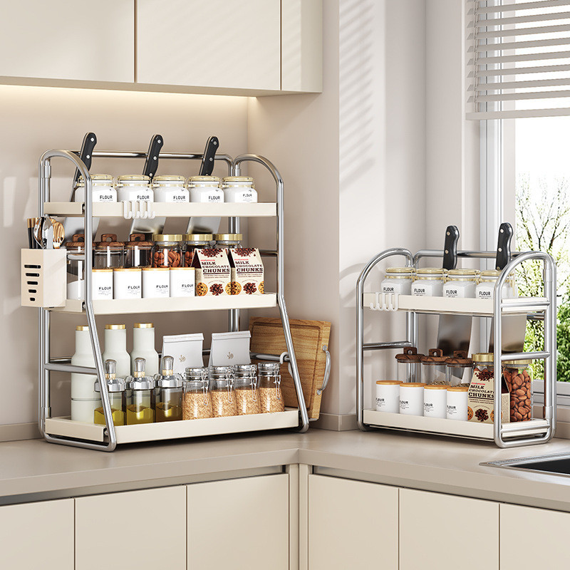 Cozinha multi-camada multi-Purpose tempero Rack prateleira doméstica bancada multifuncional óleo sal molho vinagre armaz