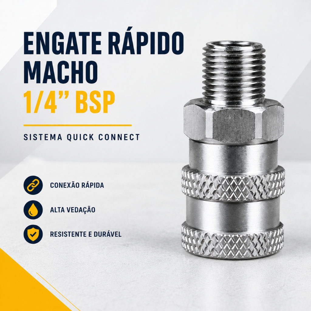 Engate Rápido Macho 1/4 BSP Quick Connect Snow Foam Lavadora Automotivo Estetica Carro Limpeza Carro