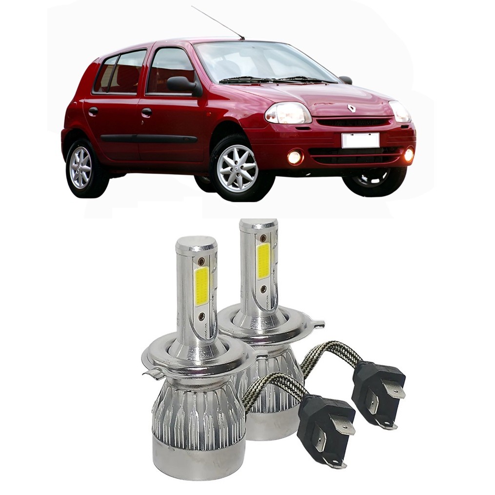 Par Lampada Super LED Farol Clio 2000 2001 2002 6000k H4