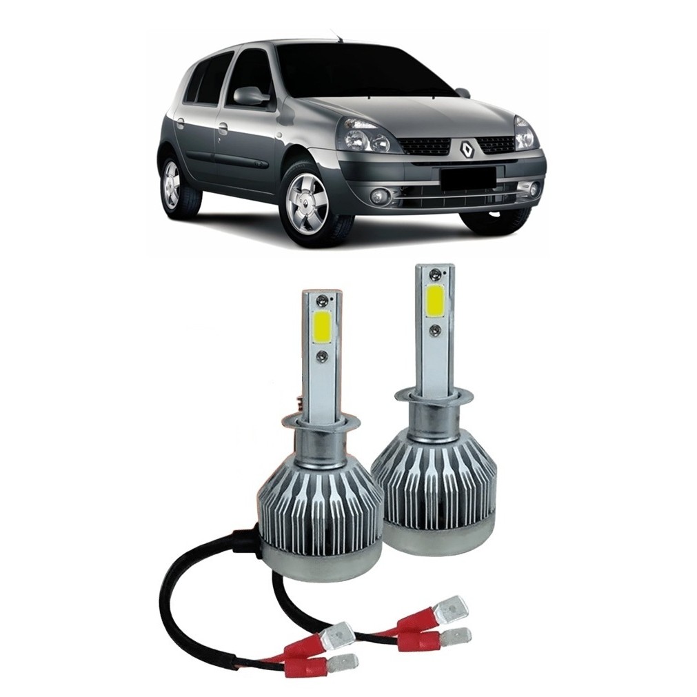 Par Lampada Super LED Farol Alto Clio 2004 2005 2006 2007 2008 2009 2010 2011 2012 6000k H1