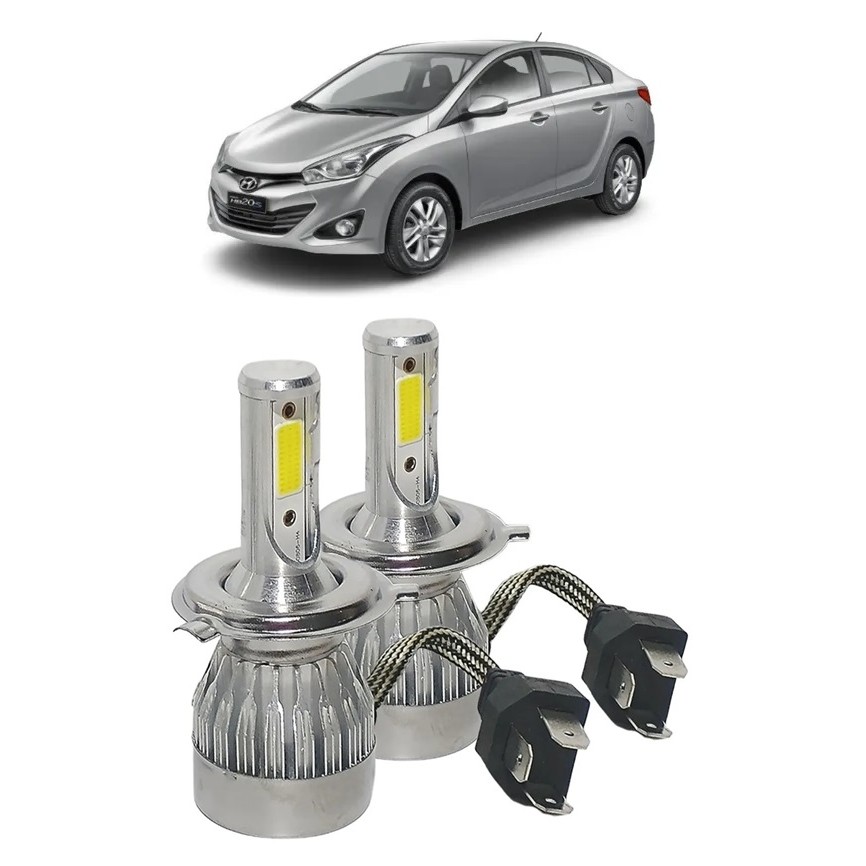 Par Lampadas Super LED Farol HB20S 2012 2013 2014 2015 2016 2017 6000k H4